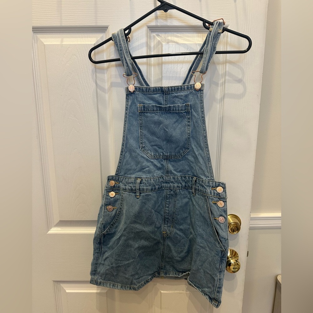 Denim Overall Dress with Pockets women’s medium